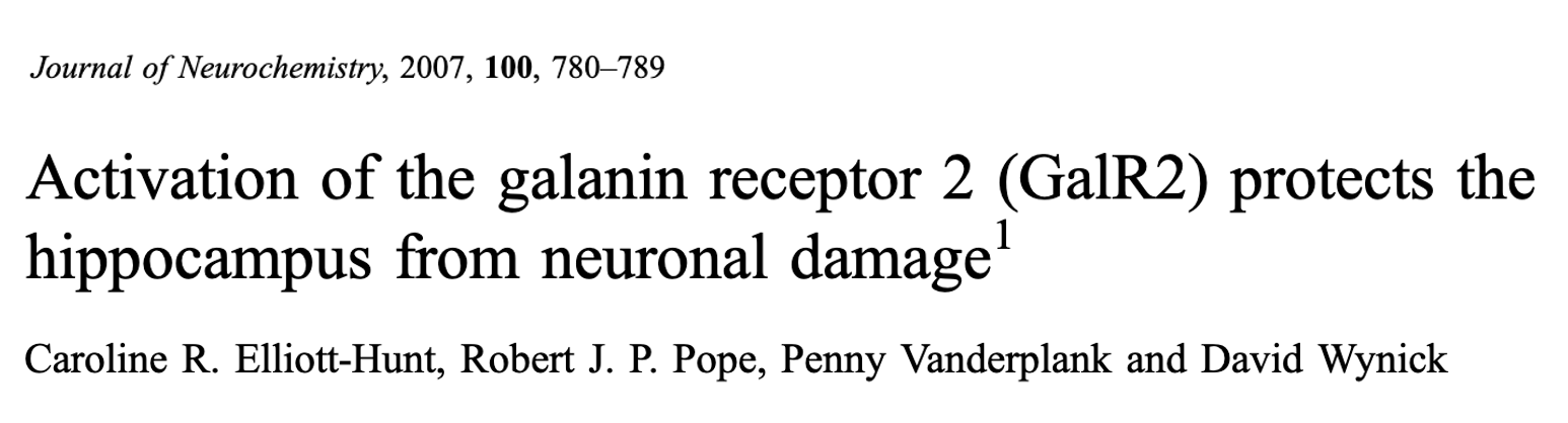 GalR2 neuroprotective signaling