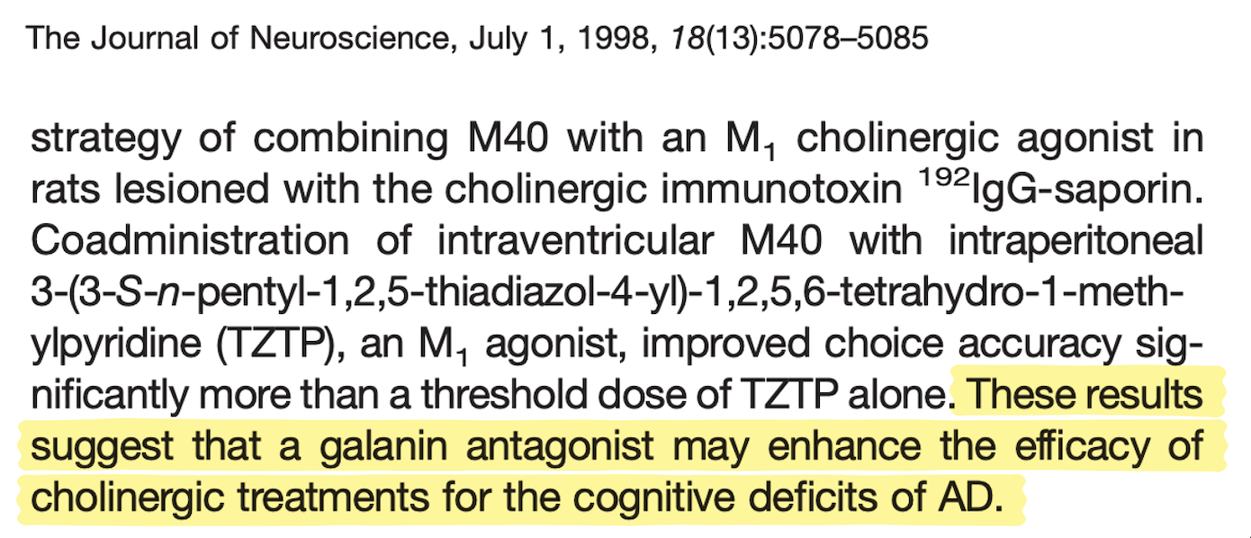 Galanin antagonist hypothesis